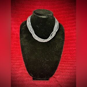 Judith Ripka Sterling Silver 6-Strand Beaded Necklace item#0101